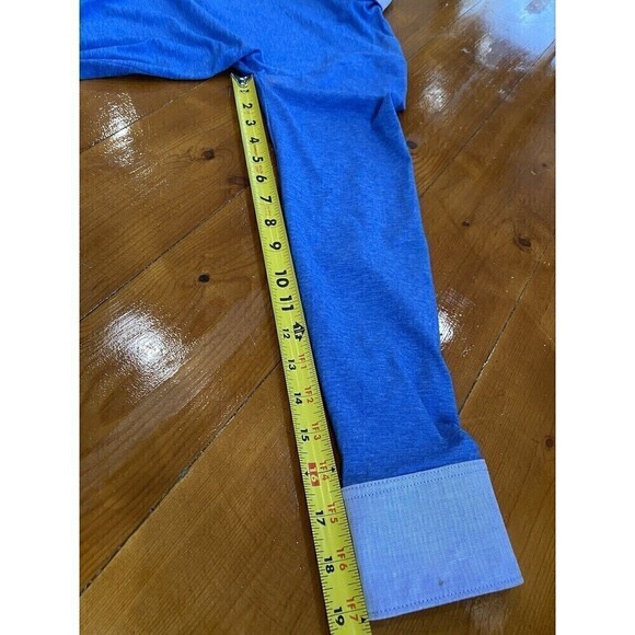 LOT (2) Alial Fital Mens Med Golf Polo Long Sleeve Short Blue Collar Made In USA - Picture 15 of 16